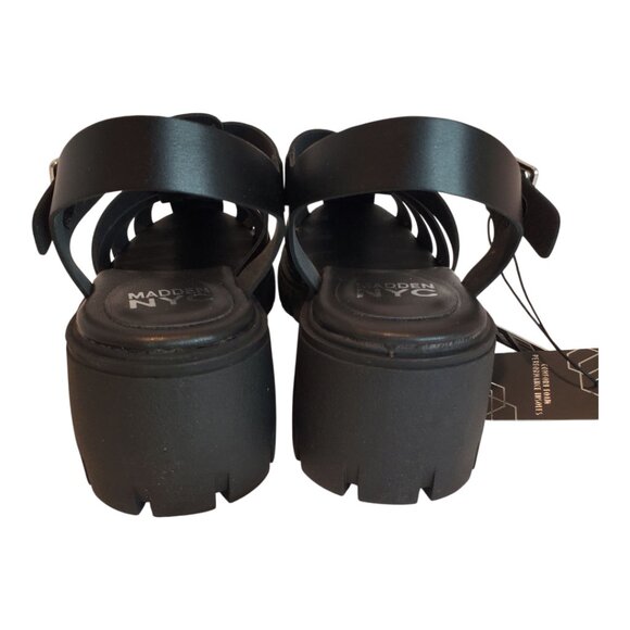 NWT MADDEN NYC Women's Black Fisherman Block Heel Sandal - Picture 10 of 16